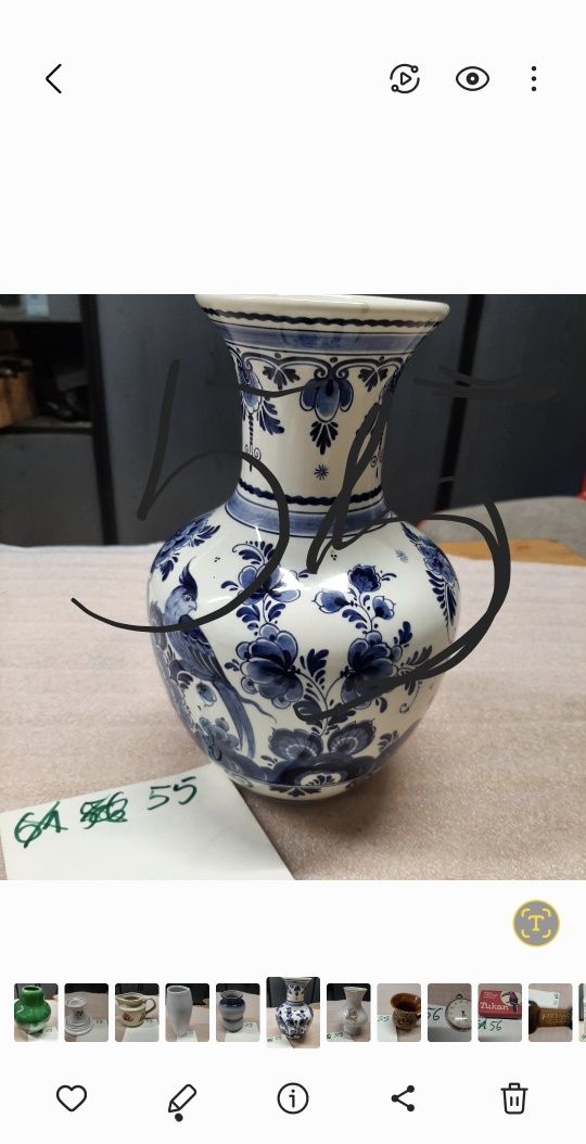 Wazon Deltfs blauw.