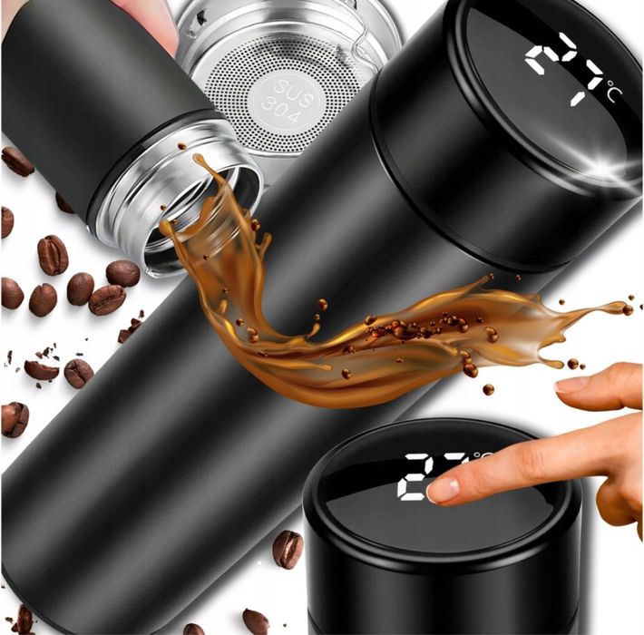 Kubek Termiczny Termos Na Kawe Herbate do samochodu z Wyświetlaczem