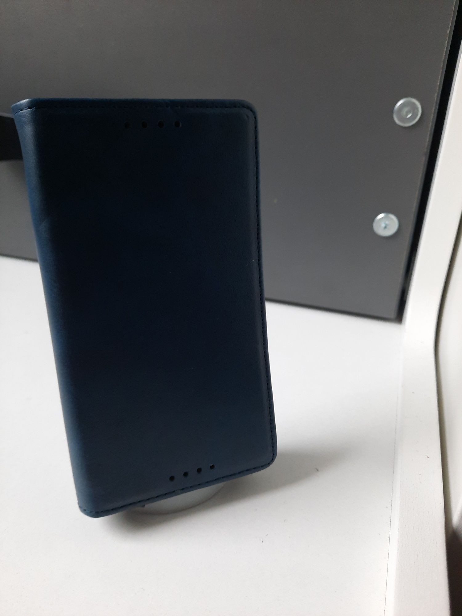 Etui na Sony Xperia x compact zamykany skóra  granatowy