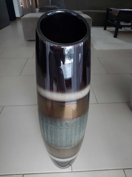 Wazon na prezent. Flakon duży ceramiczny brązowy gliniany dzban 60 cm