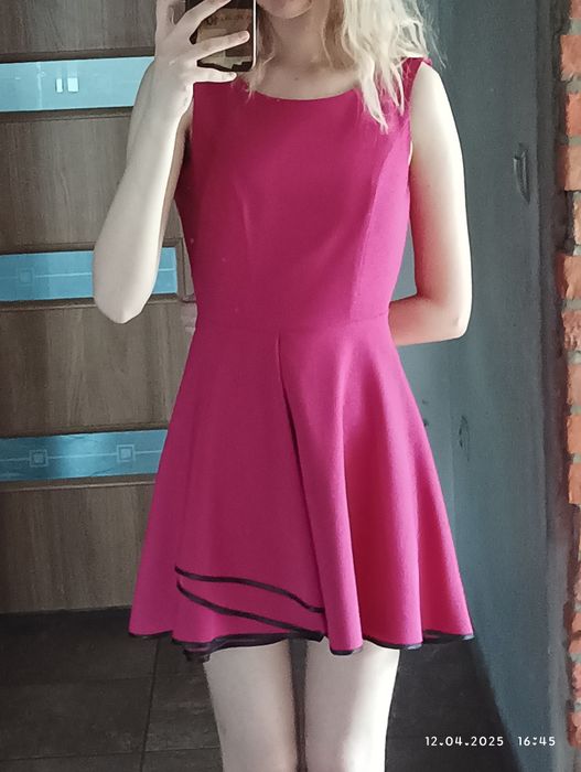 Sukienka elegancka, różowa