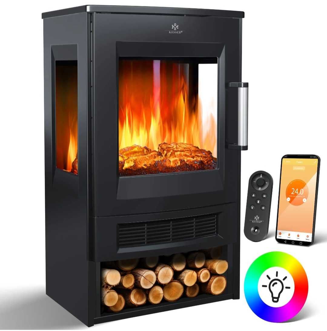 Kominek elektryczny stojący z funkcją smart WiFi KESSER 900/2000 W