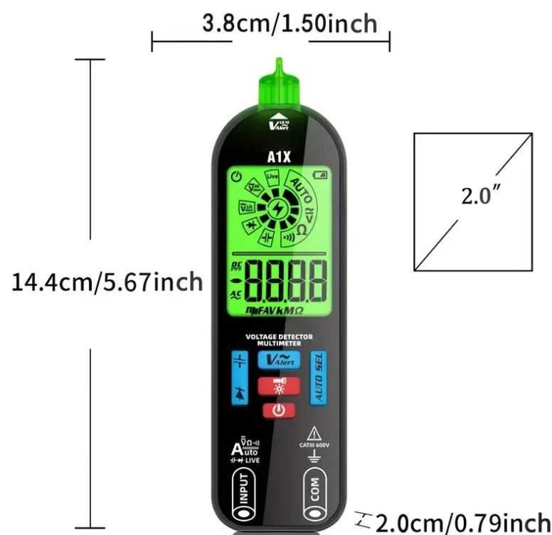 Inteligentny multimetr cyfrowy A1X Tester Woltomierz z detektorem