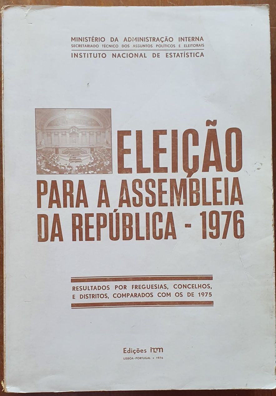 Livro com resultados da eleição para Assembleia da República 1976