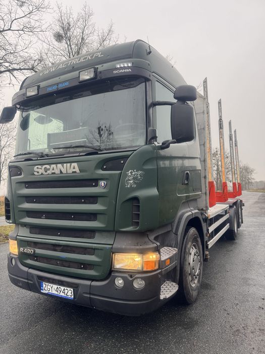 Scania R420 6x2 do drewna drzewa lasu kłonice exte asenizacja hakowiec