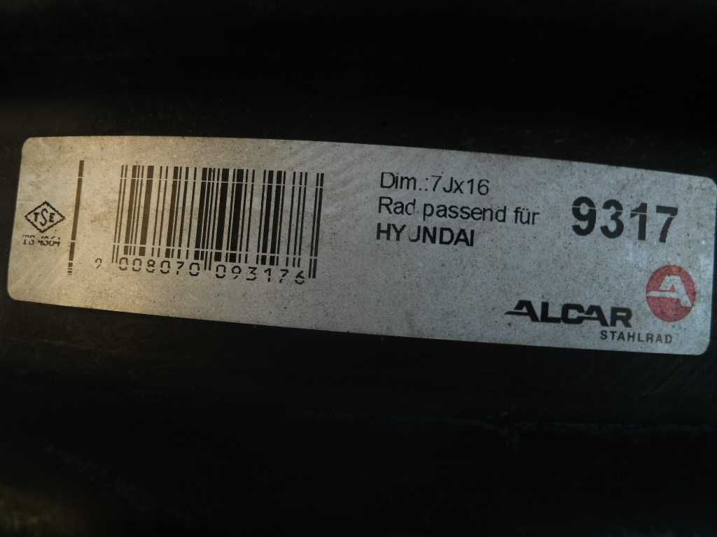 Felga stalowa 16 HYUNDAI, KIA  5x114,3, 7J, ET40