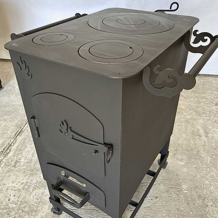 Буржуйка, піч на дровах, до 100кв.м печь с тремя конфорками, сталь 4мм