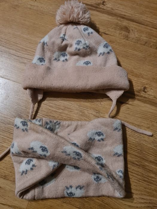 Komplet zimowy czapka + komin Zara r 1-2 latka