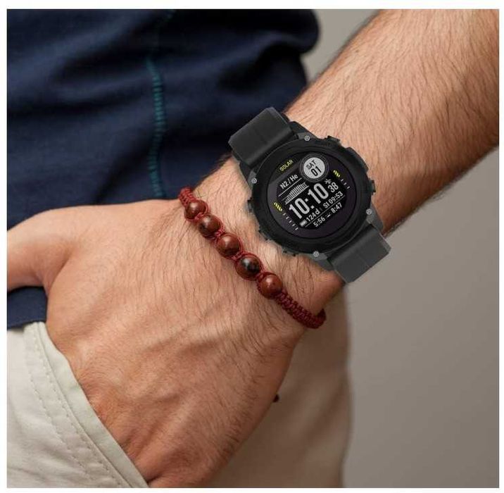 Silikonowy pasek kompatybilny z zegarkiem GARMIN kolor jasny szary