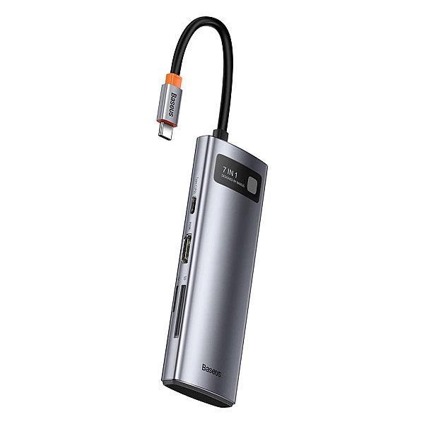 Baseus Metal Gleam Series multifunkcjonalny HUB USB 7w1 Typ C HDMI czy