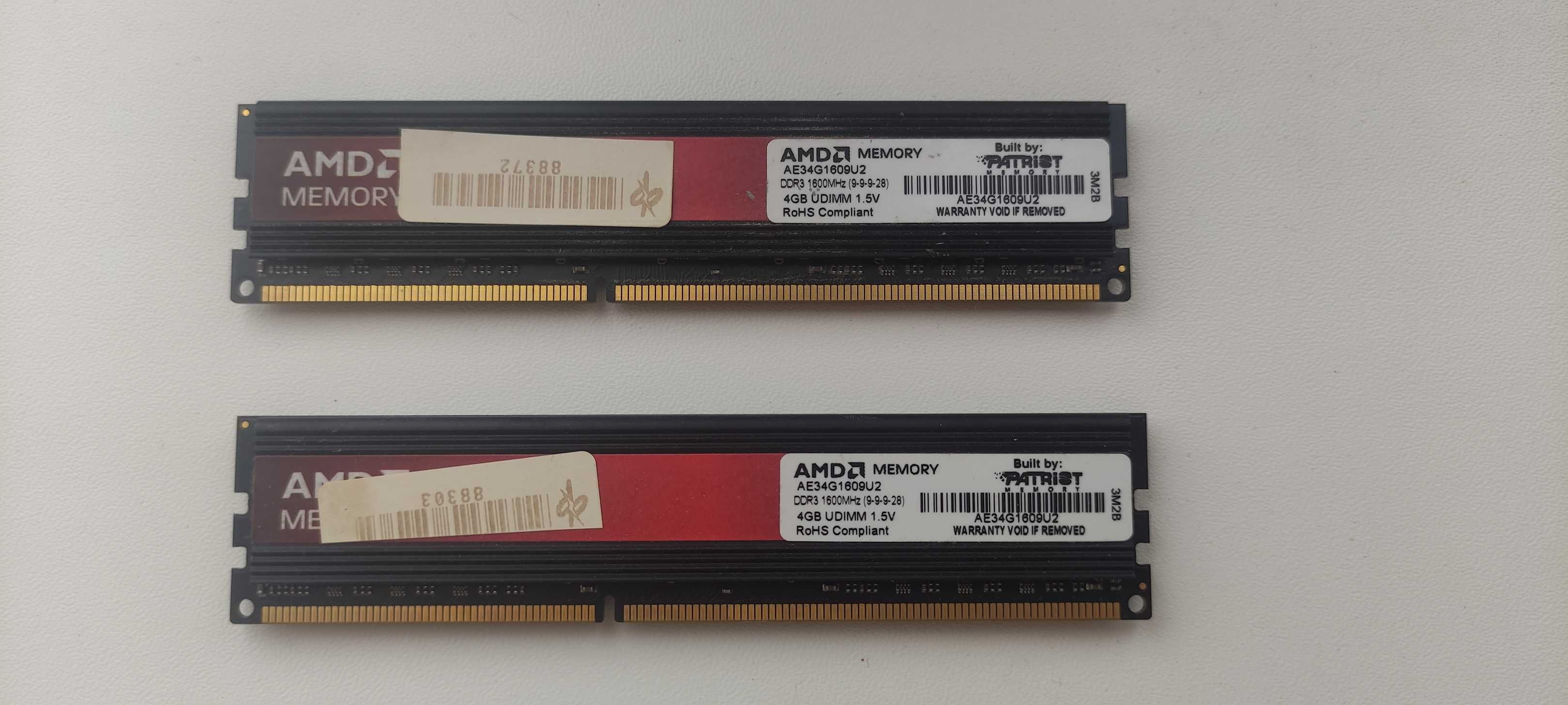 продаю AMD Patriot 2 планки по 4гб  1,600MHz