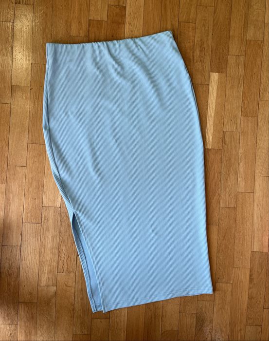 Костюм в рубчик топ та спідниця міді S-M