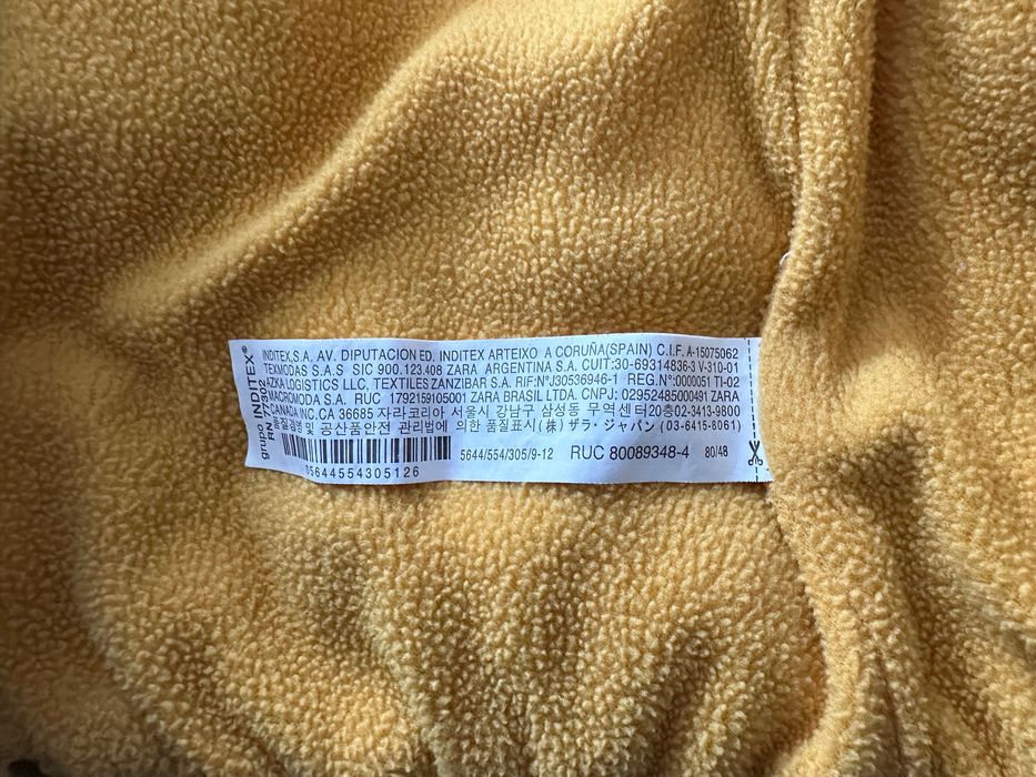 Kurtka zimowa ZARA 9-12 msc 80 cm dla dziewczynki / z futerkiem żółta