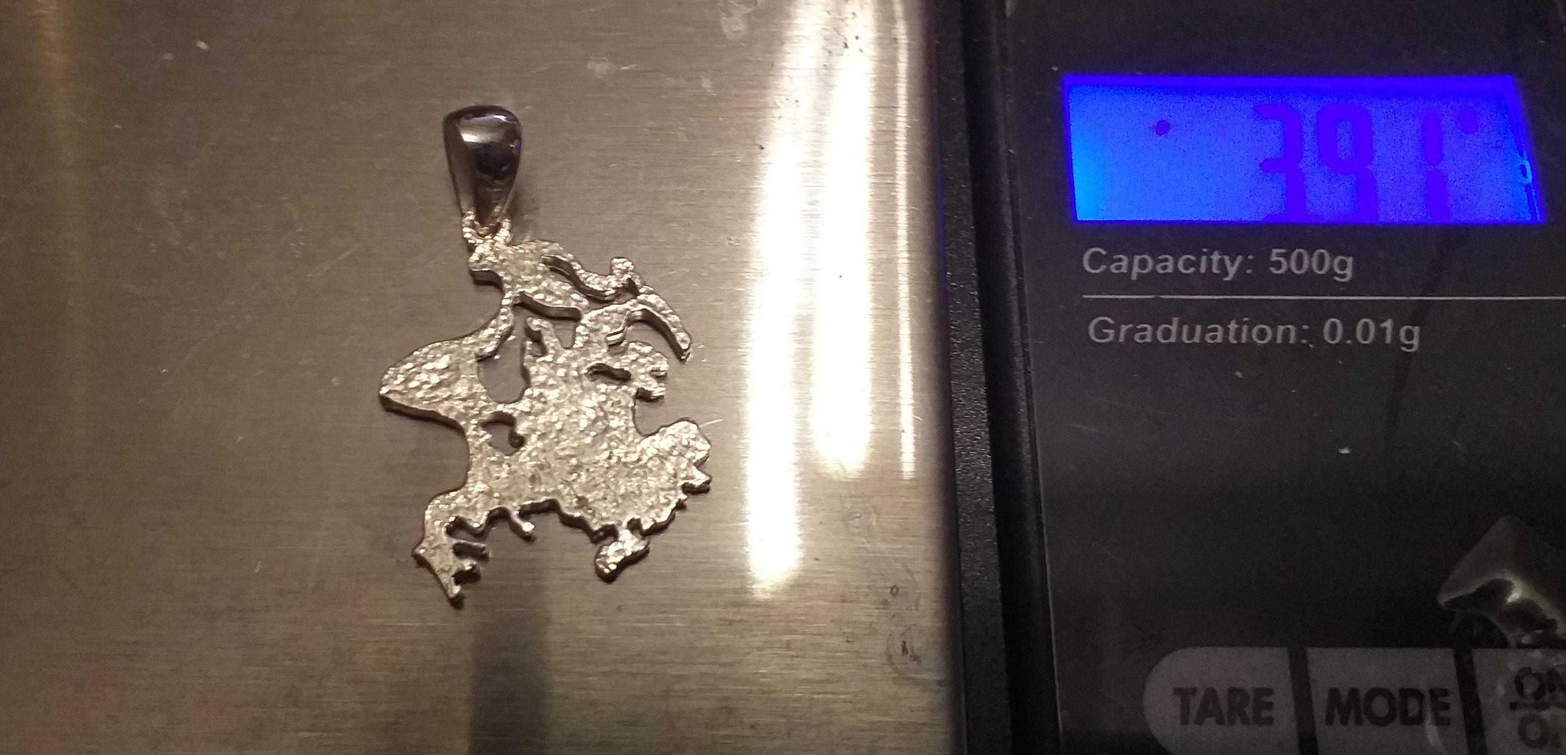 Wisiorek wyspa przyczep Rugien srebro 925. 3,90 gram.