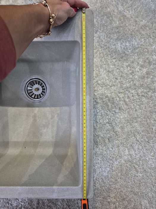 Мийка кухонна сіра прямокутна