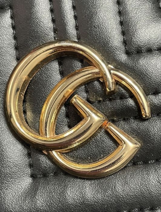 Torebka GG Gucci złoty łańcuch eko skóra pikowana czarna turcja prem