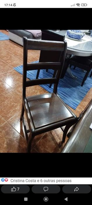 Secretária e cadeira de carvalho antiga