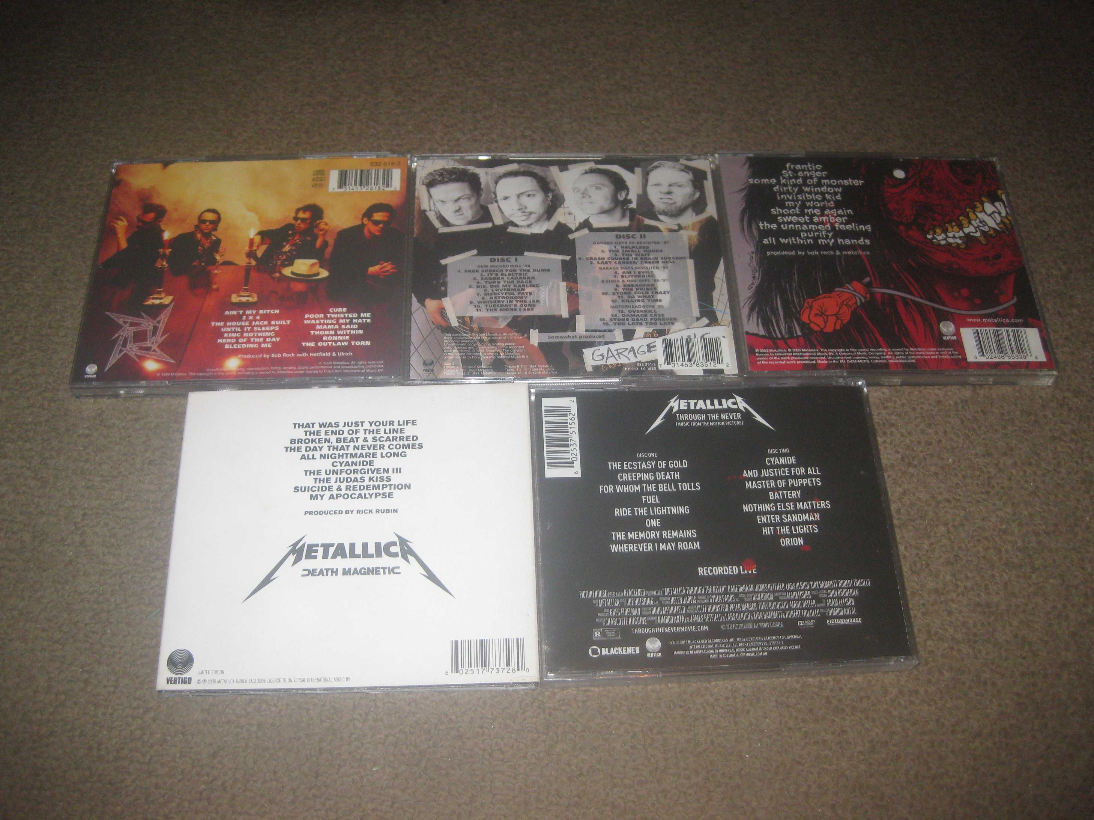 5 CDs dos "Metallica"