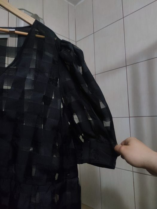 damska bluzka XXL ASOS design curve tiulowa luźna oversise  przeźroczy