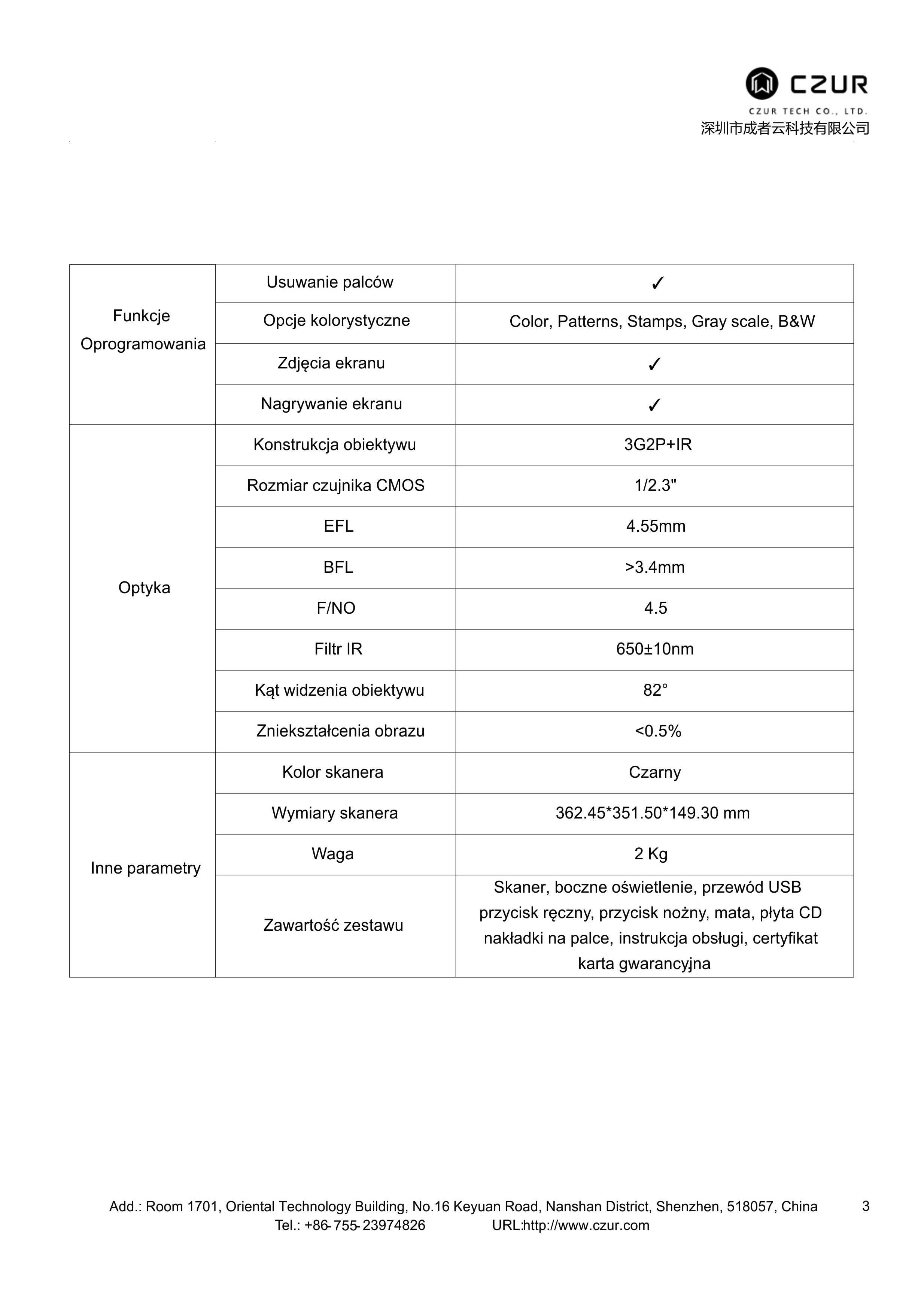 Czur ET25 Pro - profesjonalny skaner laserowy formatu A3 do dokumentów
