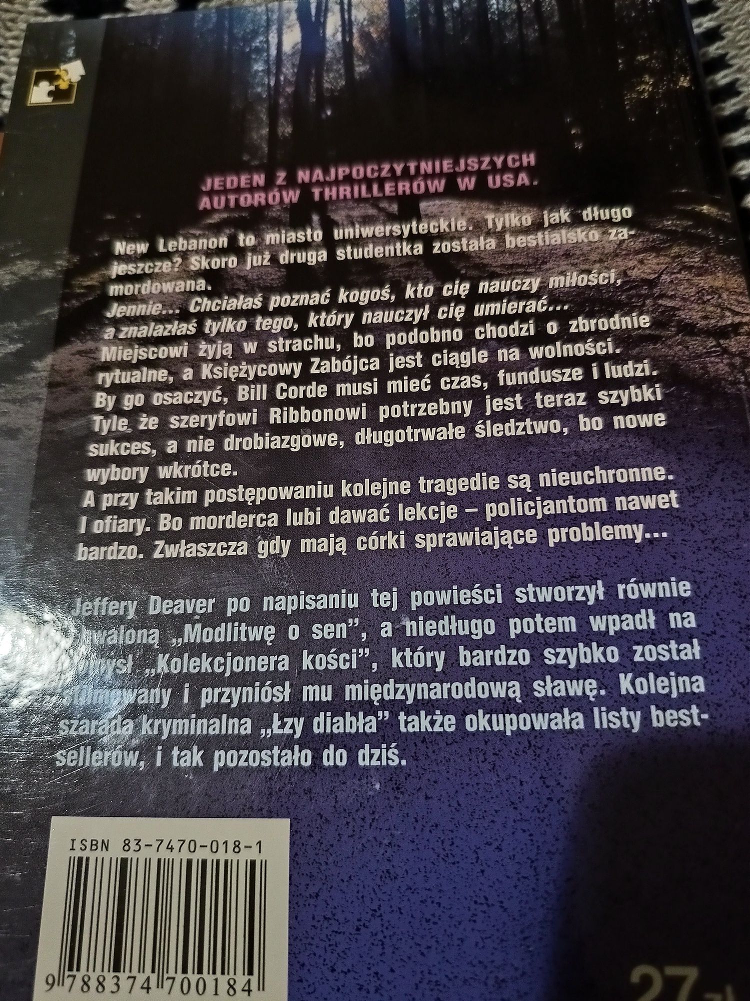 Jeffery Deaver zestaw thrillerów Płytkie groby Łzy diabła Lekcja jej