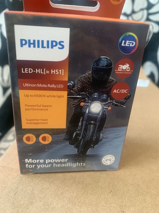 Лампочка для мотоцикла hs1 philips оригінал 6500к біла лед