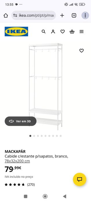 Cabide com estante Ikea