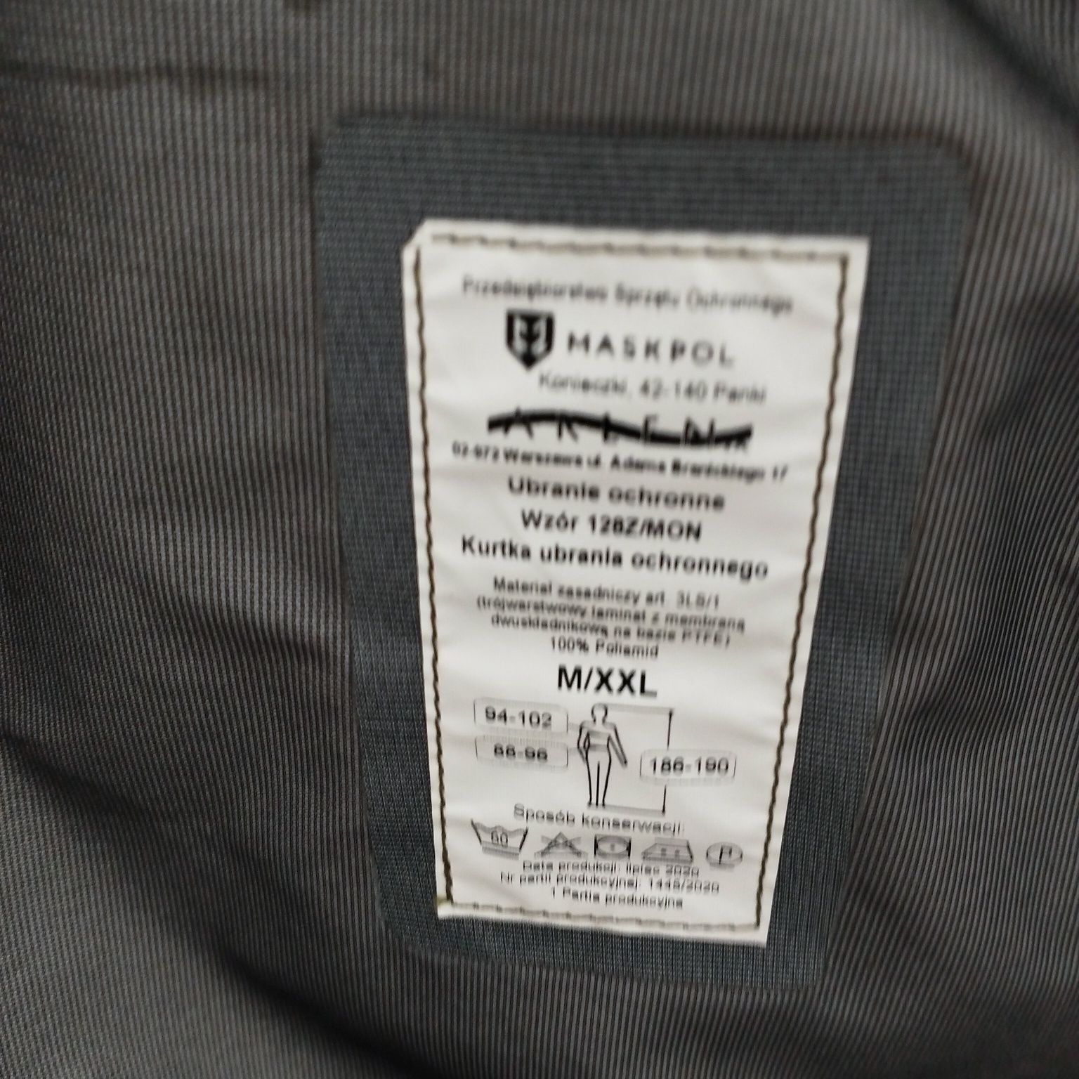 Ubranie ochronne wzór 128Z Gore-Tex