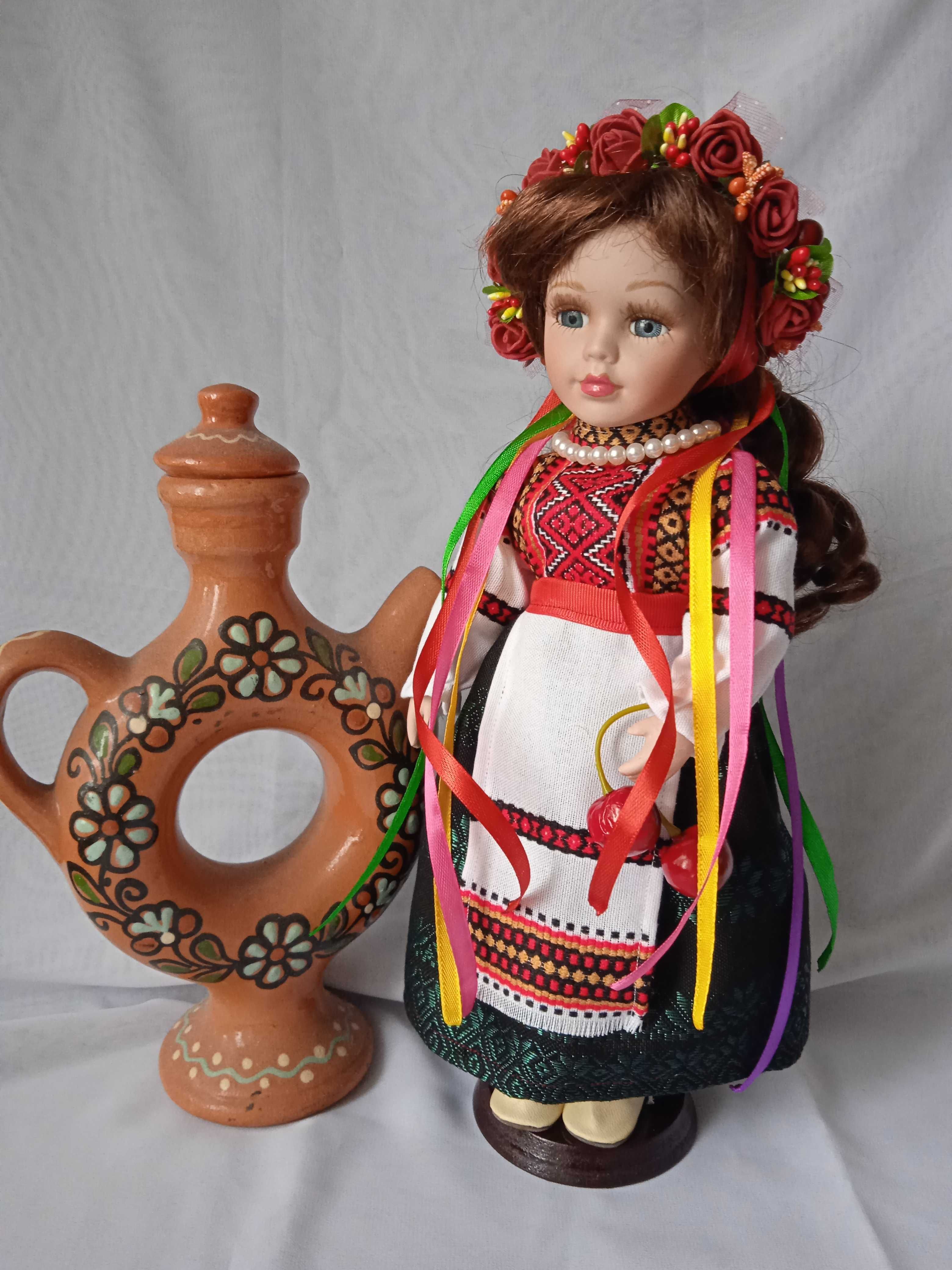 Фарфоровая кукла №29 украинский народный  костюм украинка 30см