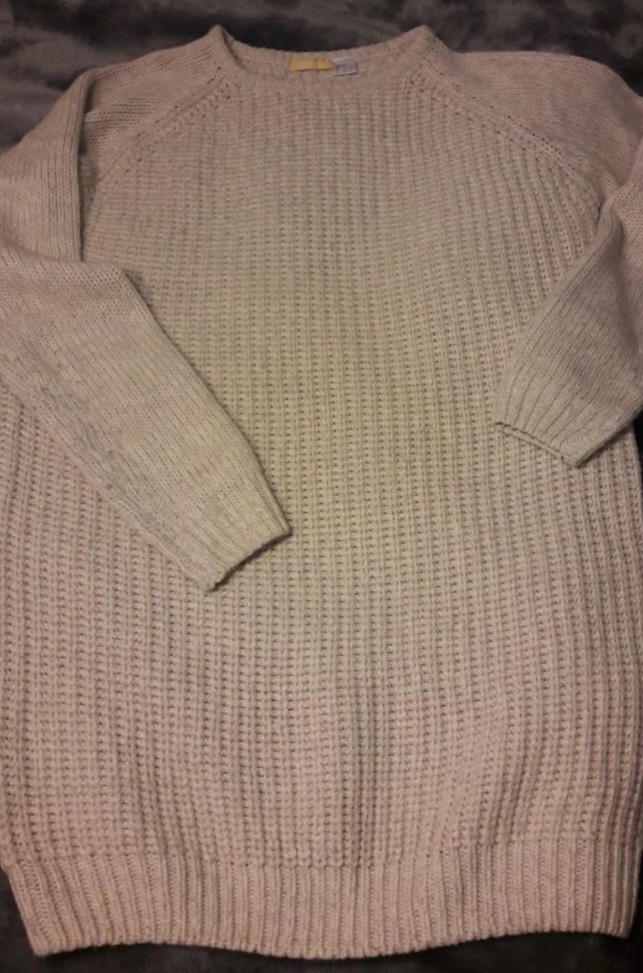 Sweter XS /  S jasny popiel krem melanż