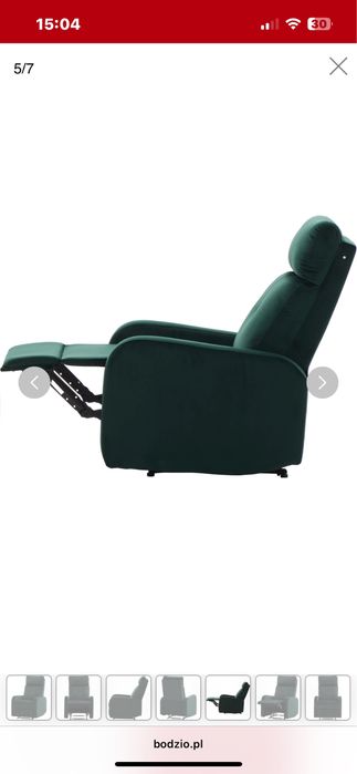 Fotel Gerona z funkcja relax (zielony) rozkladany