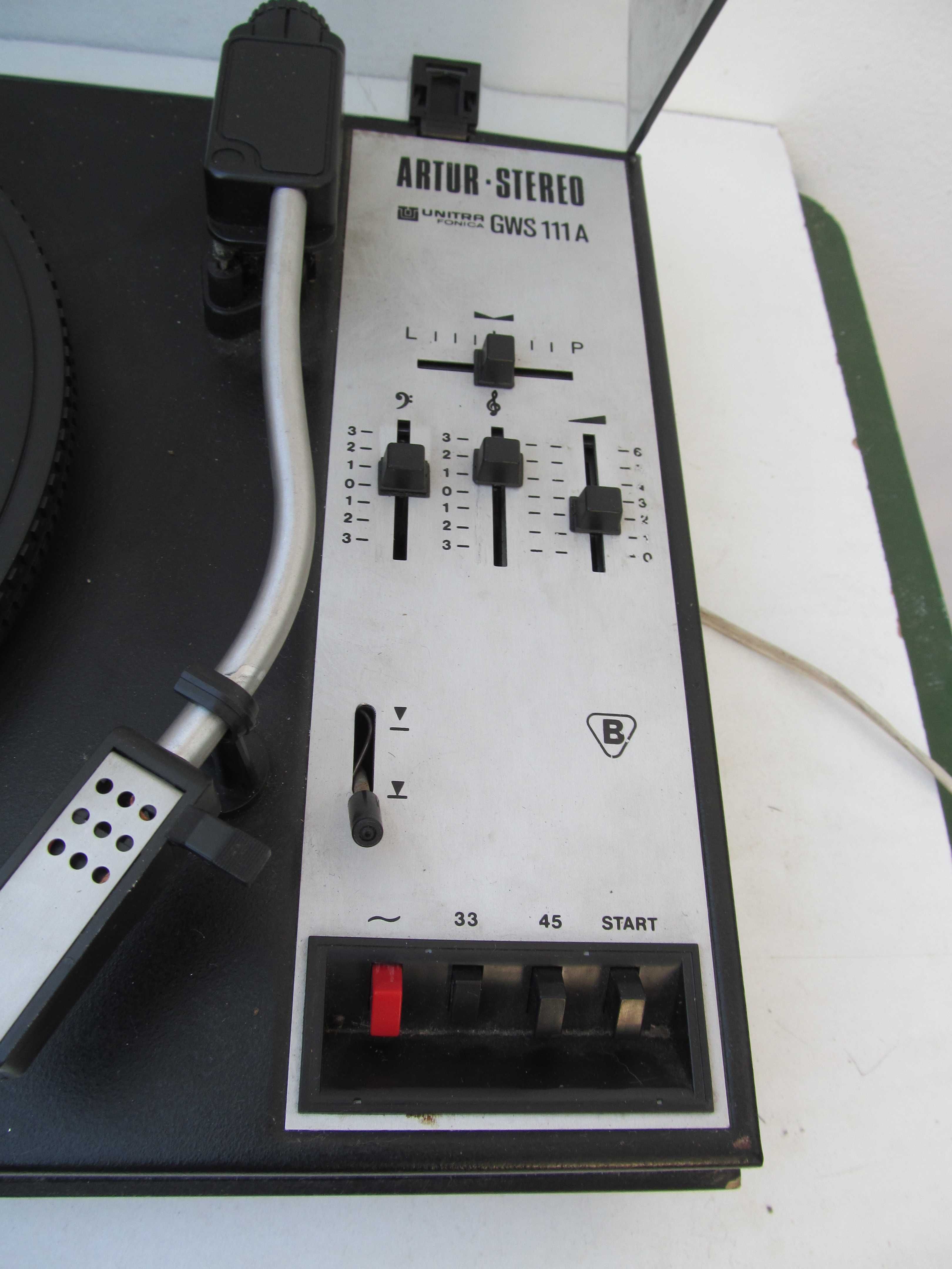 Stary gramofon Artur-Stereo GWS-111-A + 2 głośniki. UNITRA Fonica