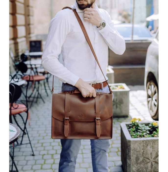 Чоловічий шкіряний портфель mastak