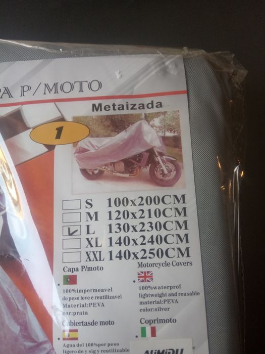 Cobertura para motas ou bicicletas 2,3 x 1,3 m