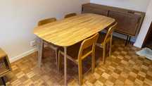 Mesa em carvalho e cadeiras , 6 pessoas, Dalmar