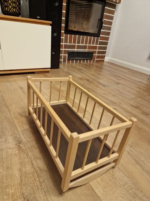 ŁÓŻECZKO DREWNIANE bujane dla lalek KOŁYSKA zabawka dla dzieci
