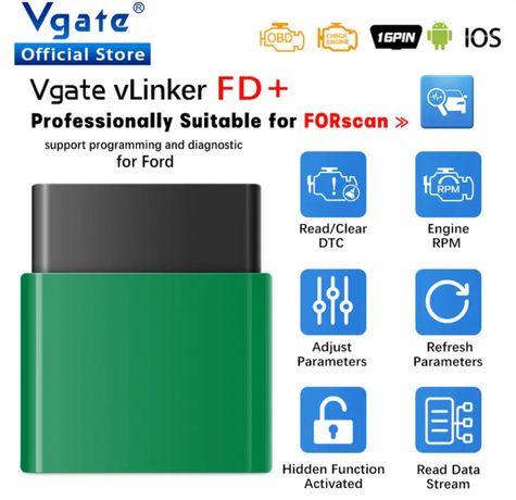 Vgate vLinker FD Bluetooth 4.0 FORScan для Ford , Mazda.