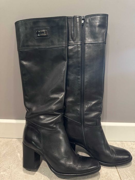 Чоботи жіночі шкіряні чорні Emanuele Gelmetti 40 розмір