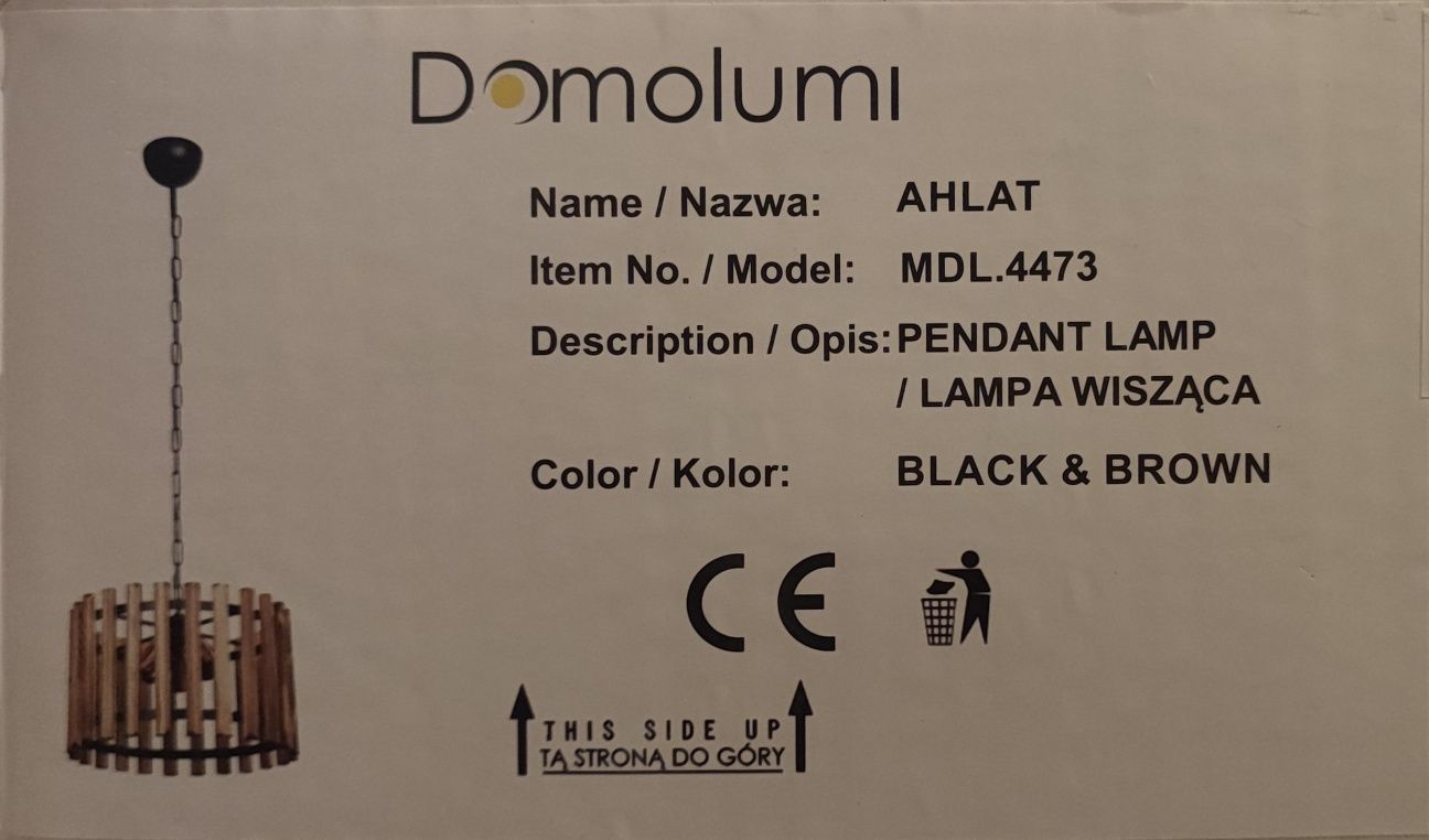 Lampa drewniana wisząca rustykalna AHLAT 37 cm