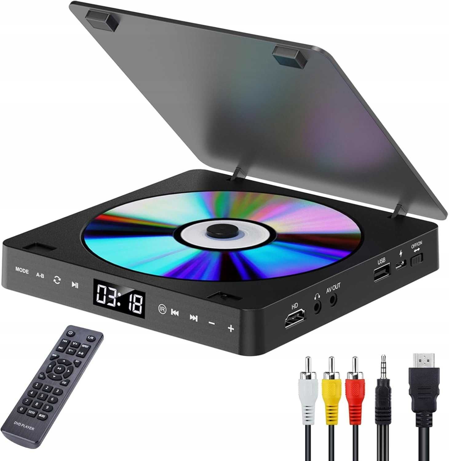 Dvd player.Odtwarzacz DVD KC-708 z Czujnikiem Dotykowym i Pilotem