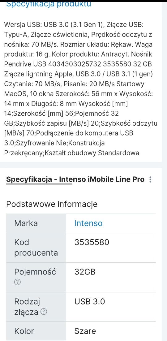 Zestaw dysk i pendrive