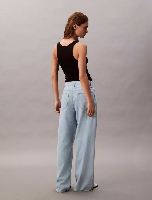 Джинси світло-блакитні палаццо calvin klein linen blend el milas brand