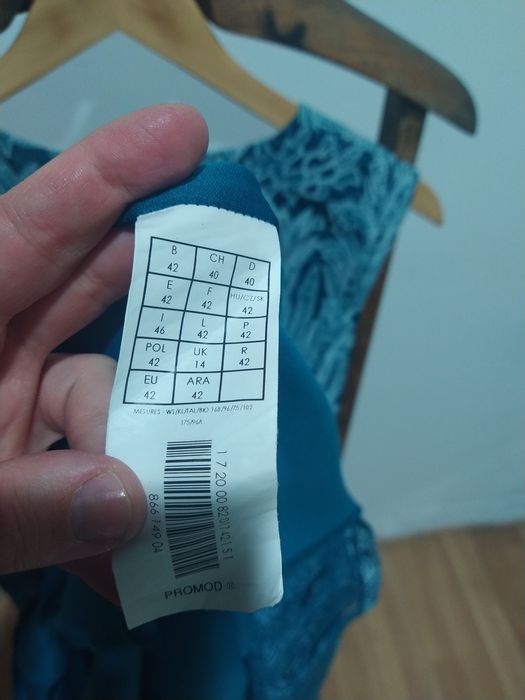 Vestido renda azul Promod tamanho 42