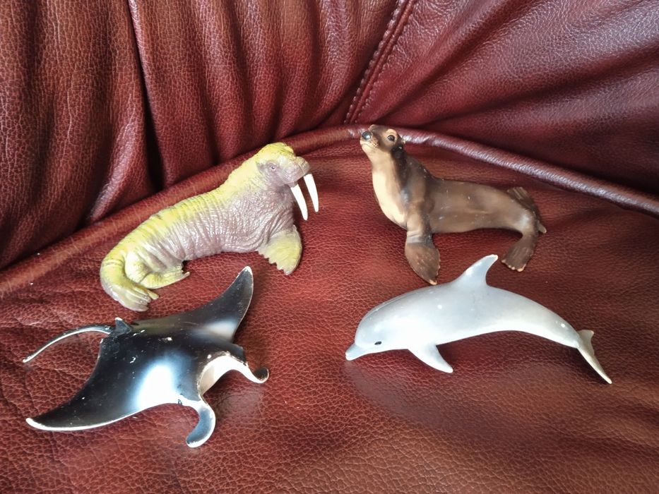 Фигурки: кит,касатка,акула,морж,скат (ltd, schleich) подводный мир