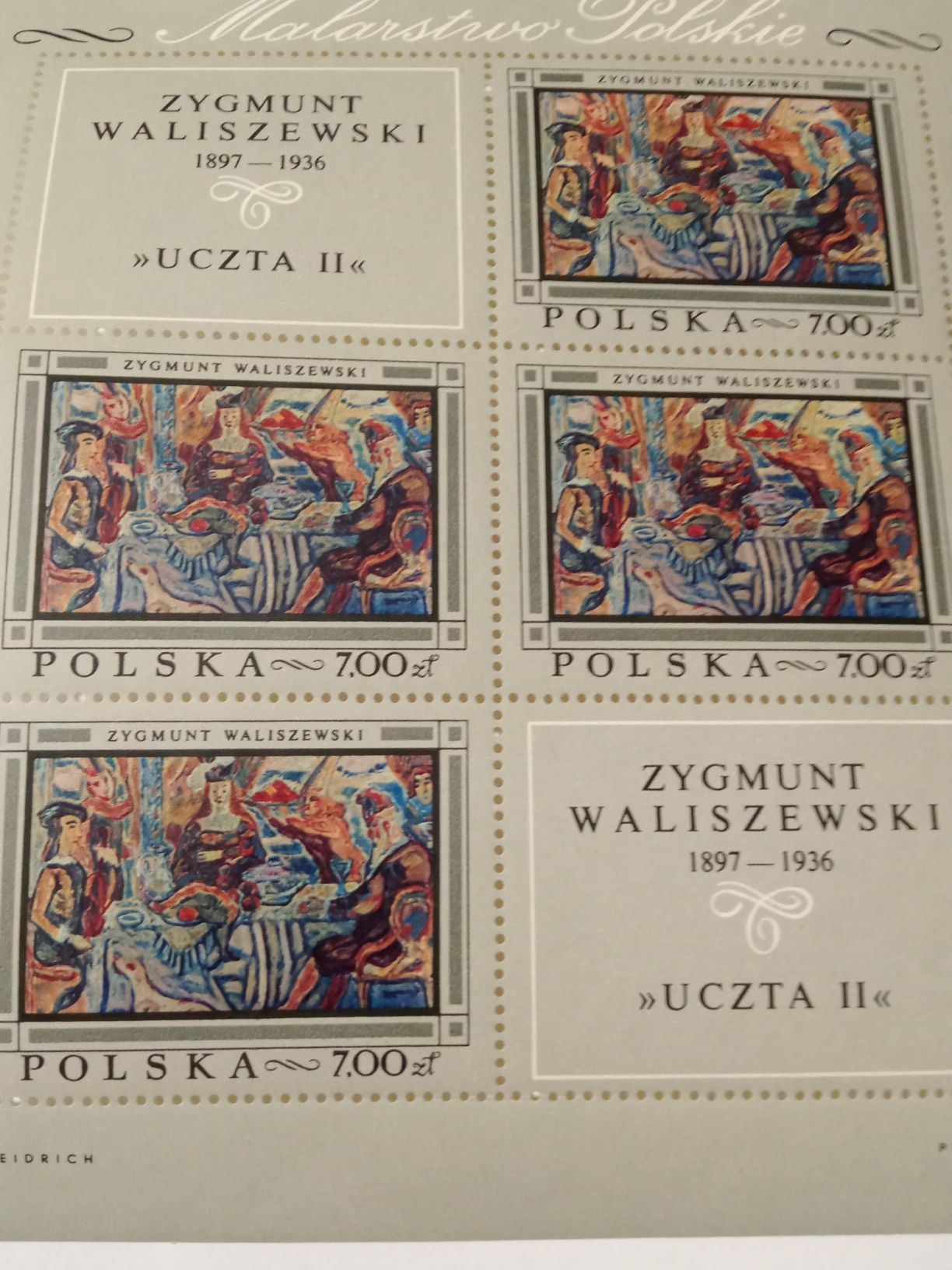 Arkusz znaczków pocztowych Malarstwo Polskie