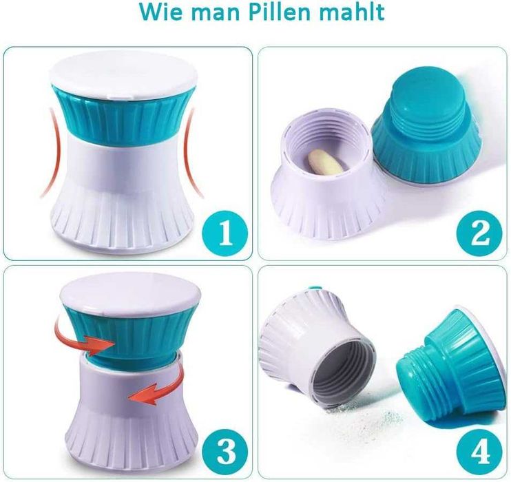 Pojemnik rozdzielacz rozdrabniacz tabletek 3w1