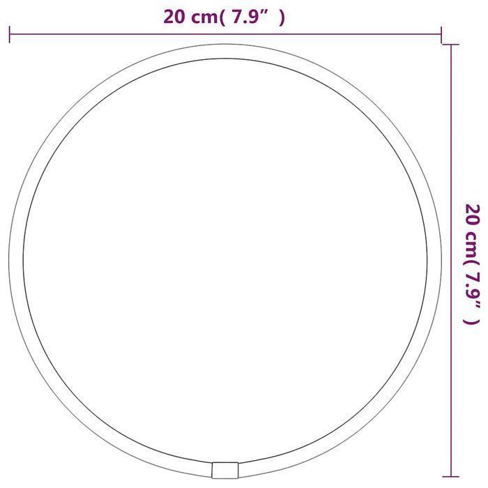 Lustro Ścienne, Czarne, Ø 20 Cm, Okrągłe