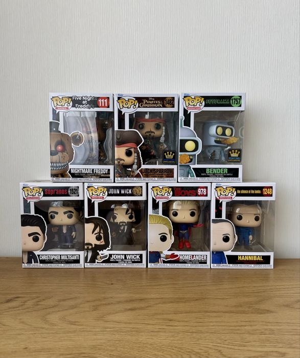 Funko Pop Jack Sparrow Bender Freddy John Wick Homelander Hannibal