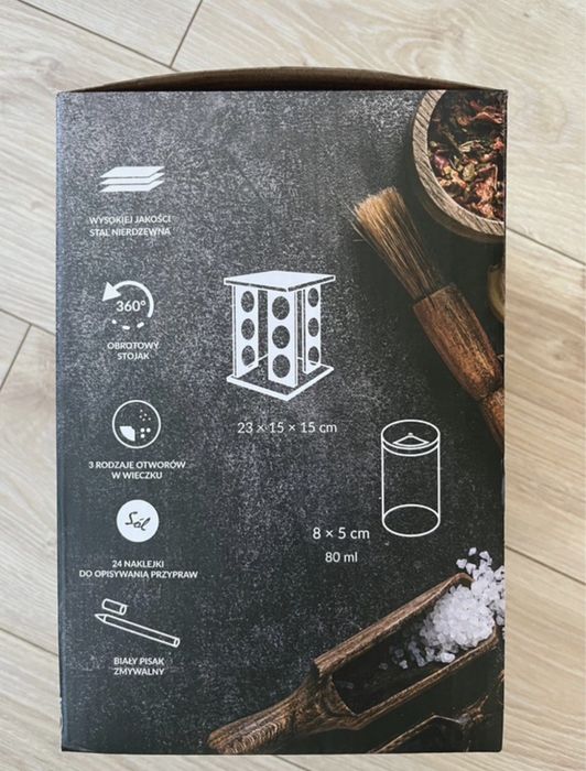 Bambusowy obrotowy stojak na 12 przypraw