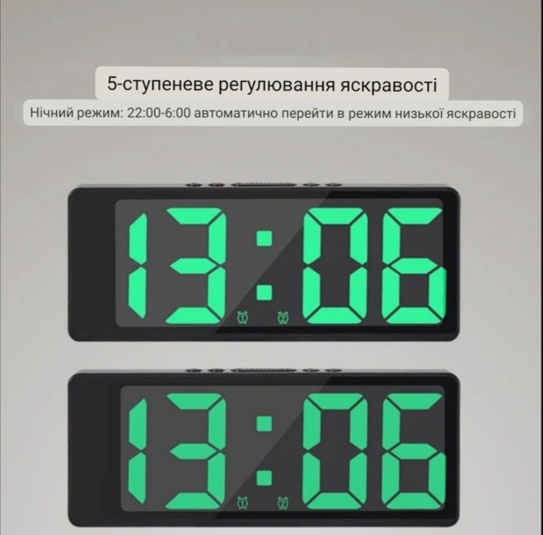 Електронний годинник світлодіодний нічний режим Електроные часы